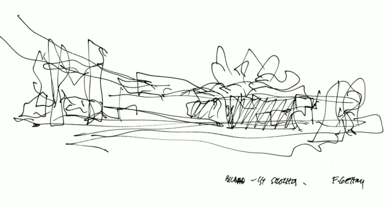 Frank Gehry's Sketch of the Guggenheim Museum